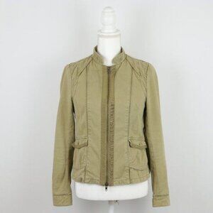 Hei Hei Anthropologie Women's Small Tan Cotton Woven Full Zip Casual Jacket